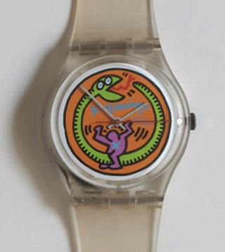 Rare Vintage Keith Haring Swatch Serpent Gz102 1986 Limited Edition,  No Box