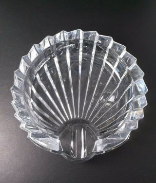 Vintage 6.  25 " Round Clear Glass Ashtray Faceted Sun Ray Design Cigar Cigarette