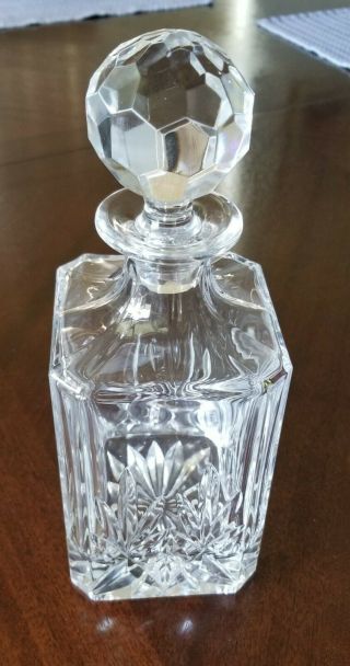Vintage Crystal Clear Fan Design Square Decanter With Stopper