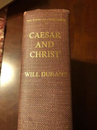 The Story of Civilization Part III:Caesar & Christ by Will Durant VTG HC1972 2