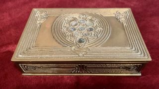 Antique Tiffany Studios York Bronze Metal & Abalone Stamp Desk Box 1178