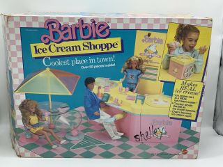 Vintage 1989 Barbie Ice Cream Shoppe 3653 - Mattel Giant Playset Kids