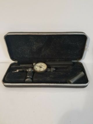 Vtg Craftsman No.  4076 Last Word Type Dial Test Indicator With Padded Case