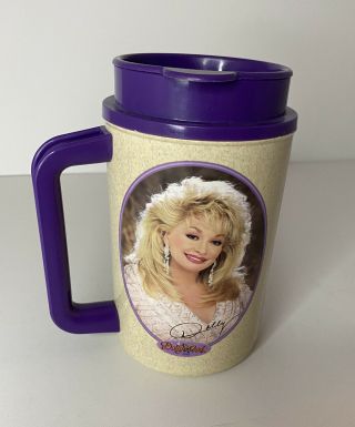 Vtg Dollywood Love Dolly Insulated Travel Coffee Mug 22oz Soda Cup Parton Usa