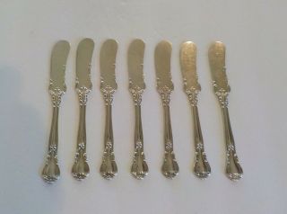 Set/7 Gorham Chantilly Solid Sterling Silver Butter Spreaders,  No Monograms