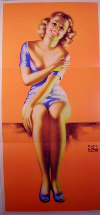 Earl Moran Vintage Pinup Girl Print Southern Exposure 19 X 9 Inches