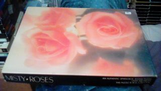 Vintage 1980s Springbok Hallmark Jigsaw Puzzle Misty Roses 18 X 23 1/2 " (500 Pc)
