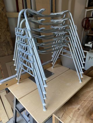 Set Of 6,  Eames Stacking Bases,  Herman Miller Shell Chairs