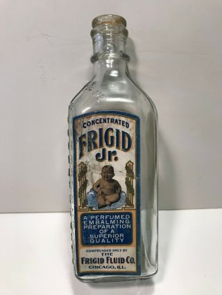Antique Frigid Fluid Jr.  Embalming Bottle,  Chicago