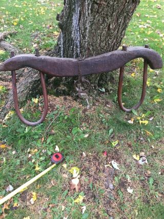Antique Wooden Ox Yoke Vintage Farm Tool / Barn Cowboy Western Decor