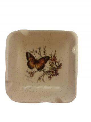 Vtg Treasure Craft Hawaii Monarch Butterfly Ashtray Collectible Souvenir 80s Usa