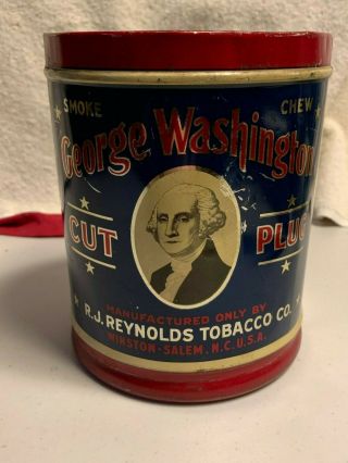 Vintage George Washington Cut Plug Tobacco Can Smoke Or Chew,  Rj Reynolds No Lid