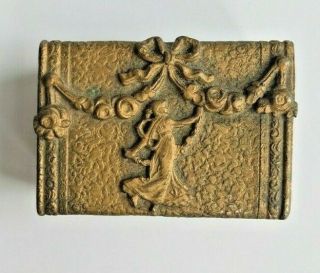 Art Nouveau Bronze Match Box Holder Case