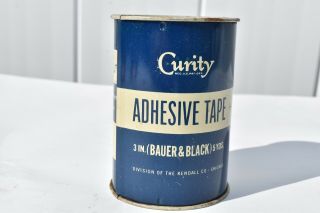 Scarce Vintage Curity Bauer & Black 3 Inch Adhesive Tape Metal Tin Advertising