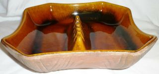 Vintage 7004 Usa Brown Glazed Ceramic Big Ashtray