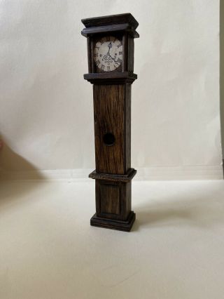 Sonia Messer Vintage Grandfather Clock Dollhouse Miniature