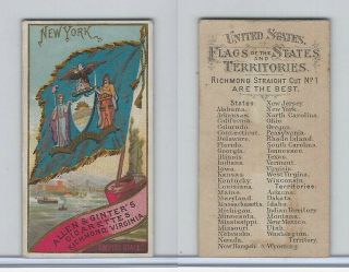 N11 Allen & Ginter,  Flags Of The States,  1888,  York