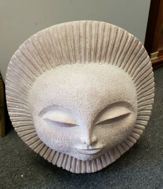 Vintage Paul Bellardo 1968 Mcm Austin Prod Sun Face Sculpture " Montezuma "