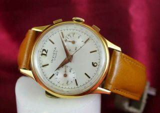 Vintage Invicta Chronograph Gold Plated Watch.  Caliber Landeron 149.  Ca 1950 