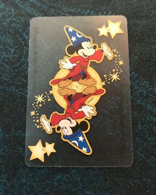 Vintage Disney Playing Cards Magic " Mickey " As The Sorcerer See Through & Color