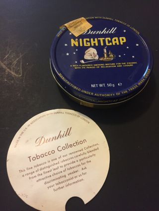 ALFRED DUNHILL LTD.  NIGHTCAP PIPE TOBACCO TIN - MADE IN ENGLAND EMPTY 2