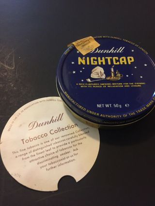 ALFRED DUNHILL LTD.  NIGHTCAP PIPE TOBACCO TIN - MADE IN ENGLAND EMPTY 3