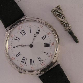 Lovely Fully Serviced 150 Years Old Cylindre 1870 French Silver Wrist Watch A,