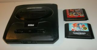 Sega Genesis Console - With Sonic 2 & Taz In Escape From Mars -