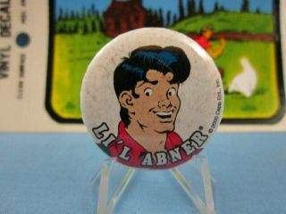VINTAGE DOGPATCH USA CHARACTERS STICKER and VTG.  LIL ABNER PIN - BACK BUTTON 3