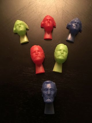 6 Vintage Presidents Plastic Whistles Novelty Toys Lincoln Jefferson Roosevelt