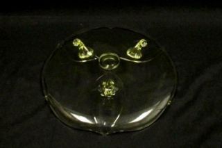 Vintage Lancaster Depression Glass Cake Plate Jubilee Footed 10in 3