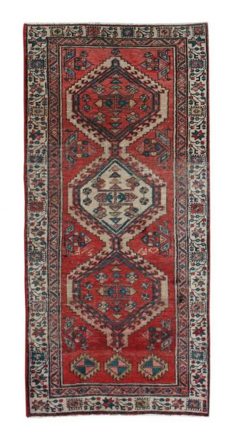 3x7 Oriental Vintage Hand Knotted Wool Traditional Geometric Runner Area Rug