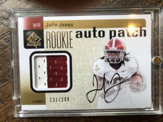Julio Jones 2011 Sp Authentic Auto Patch Rookie Rc Autograph Falcons