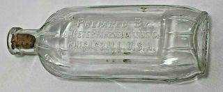 Dr Peter Fahrney Sons Co Chicago Clear Glass Medicine Apothecary Bottle Vintage