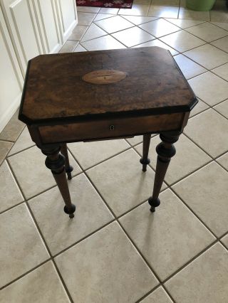 Vintage Mid - 19th Century Sewing Stand End Table