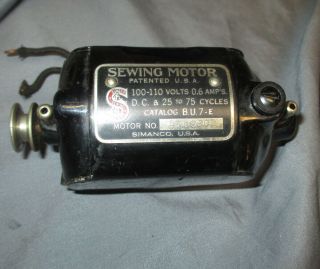 Antique Vintage Singer Sewing Machine Motor BU7 - E 66 99 128 GOOD 1920 ' s 2