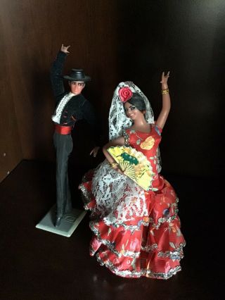 Vintage Male Female Spanish Flamenco Dancer Doll Pair Spain