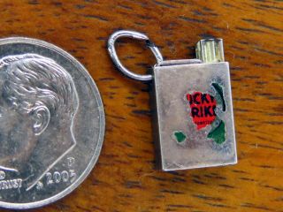 Vintage Sterling Silver Lucky Strike Cigarettes Wwii Movable Enamel 3d Charm
