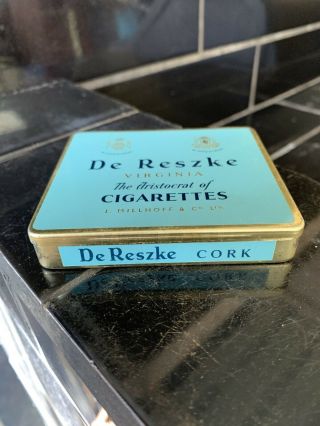DE RESZKE CIGARETTES Tobacco Vintage Australian Tin NEAR 2