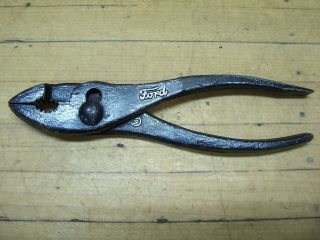 Vintage Ford Script Antique Car Adjustable Pliers Wrench Tool Kit Model T A