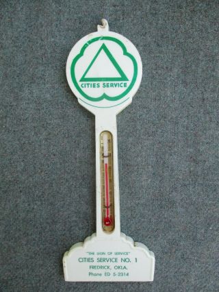 Old Vintage 1960s Cities Service Oil Gas Station Thermometer Frederick,  Oklahoma