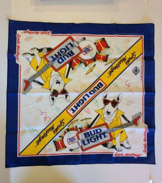 Vintage 1988 Spuds Mackenzie Bud Light Bandana Scarf Handkerchief Hankie