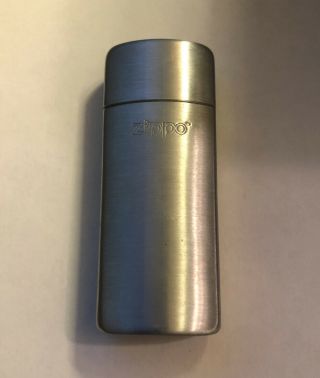 Zippo Lighter Brush Chrome Pocket Ashtray With Zippo Engraved