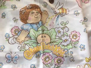 Vtg 1983 Cabbage Patch Kids Flat Twin Bed Sheet Craft Fabric 39 " X 76 "