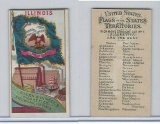 N11 Allen & Ginter,  Flags Of The States,  1888,  Illinois