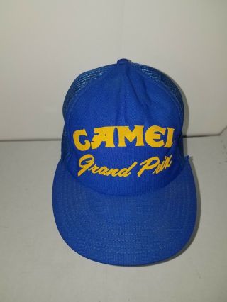 Vintage Camel Grand Prix Hat Cap Mesh Truckers Snapback Made In Usa