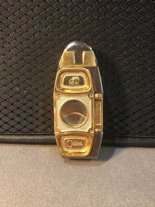 Vintage Colibri Cigar Cutter And Lighter Gold Tone Accents -