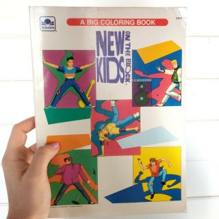 Vtg 1990 Kids On The Block Coloring Book 90s Boy Band Collectible Fan Art