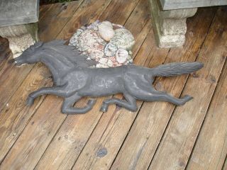 An Early Pennsylvania,  Hand Carved Running " Black Horse " Tavern Sign Top Trim