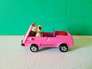 Vintage Aviva Snoopy Hot Pink Honda Toy Car Die Cast Made In Hong Kong 1972